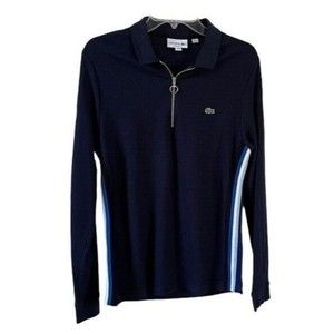 Lacoste | Sweaters | Mens Solid Quater Zip Interlock Ribbed Sweatshirt |  Poshmark